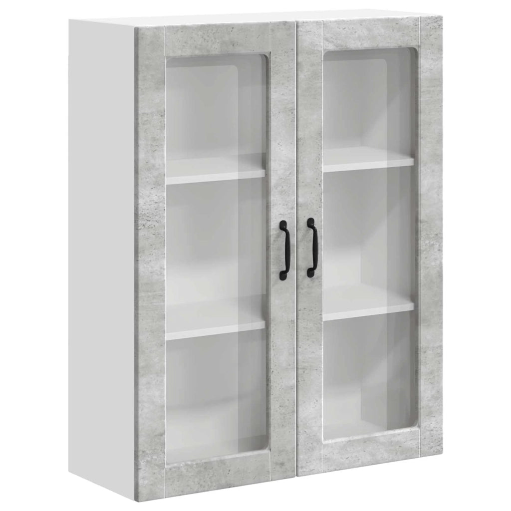 Pensile da cucina | Mobile in vetro da parete LUCCA Grigio Cemento 80 x 31 x 100 cm