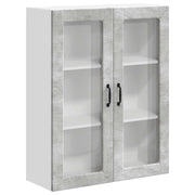 Pensile da cucina | Mobile in vetro da parete LUCCA Grigio Cemento 80 x 31 x 100 cm
