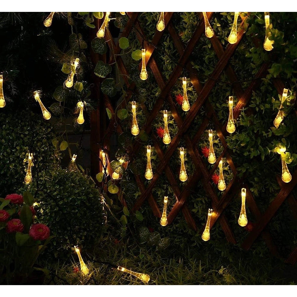 Trade Shop - Catena Luminosa 50 Gocce Luminose Led Ad Energia Solare Ip44 Luce Calda Xc-4806 -