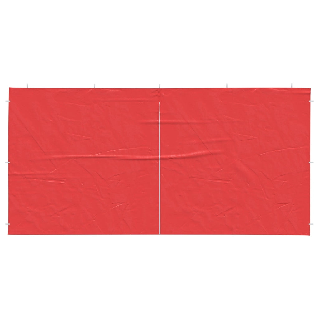 Parete per tenda da festa 2 pz Rosso 400 x 195 cm PE e Acciaio CFW6351831