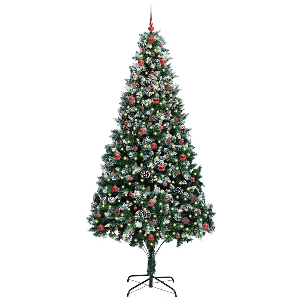 Albero di Natale Artificiale-Albero Natalizio con 300 LED Verde 240 cm 611989