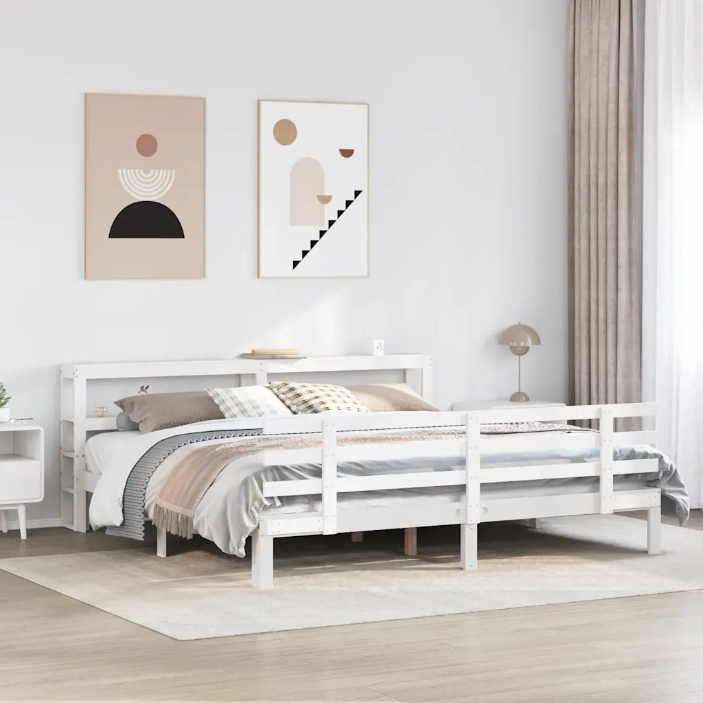 Giroletto con Testiera senza Materasso Bianco 180x200 cm