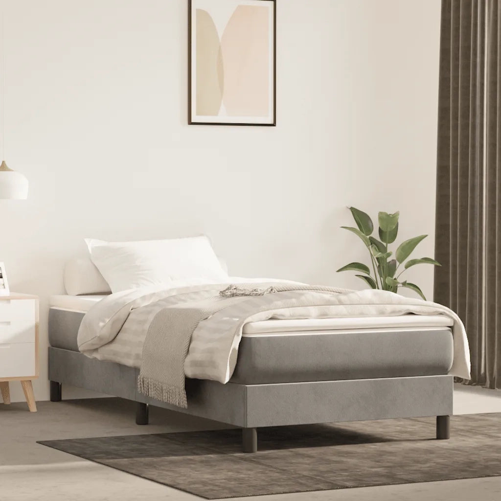 Struttura Letto a Rete a Molle Grigio Chiaro 90x200 cm Velluto 3120748