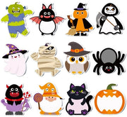 Blocco note 240 fogli - Design Halloween - Note self-adesive - Set da 12 - Carta spessa - Messaggi creativi - Etichette memo-stick