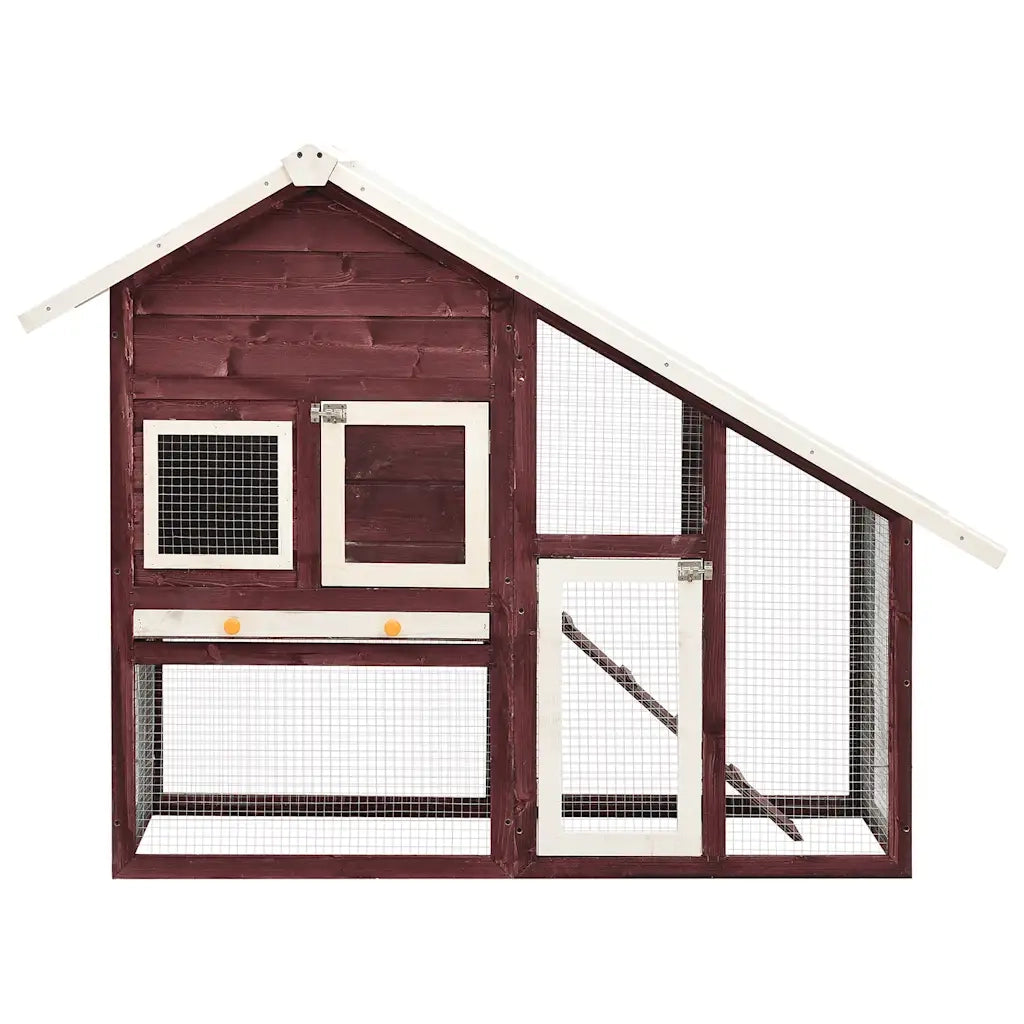 Conigliera Moca e Bianco 140x63x120 cm Legno Massello di Abete CFW9348649