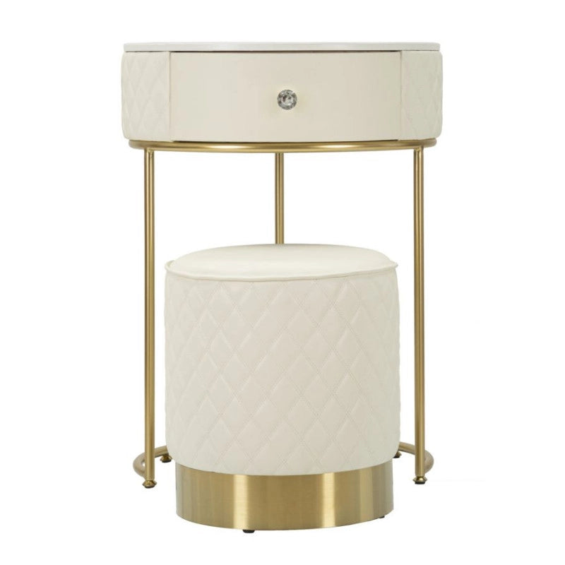 Comodino/toletta Con Puff Sharon cm ø 52x70 - ø 36x39