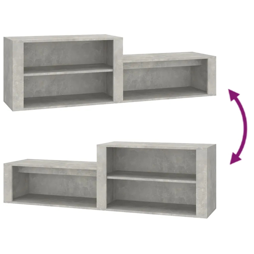 Scarpiera-Scaffale per scarpe Grigio Cemento 150x35x45 cm in Legno Multistrato
