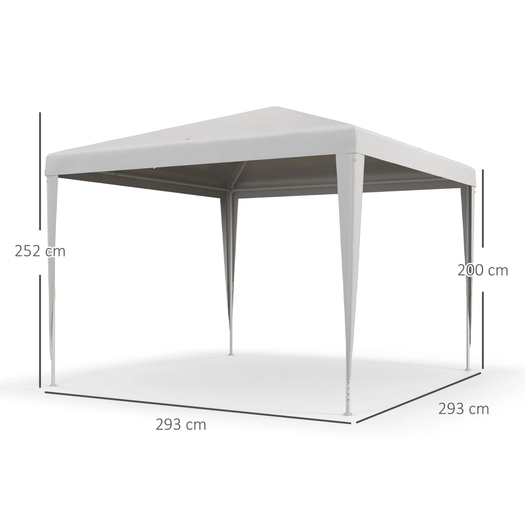 Gazebo da Giardino 3x3 m Portatile con Copertura Anti UV, Bianco