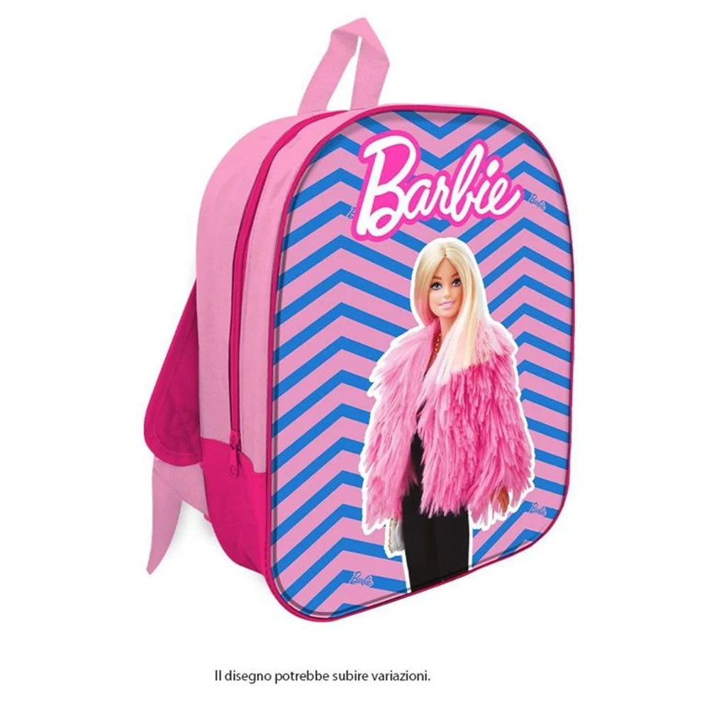 Trade Shop - Zaino Zainetto 30 Cm Design Barbie Con Zip Per Scuola Asilo Tempo Libero Bambine 968234 -