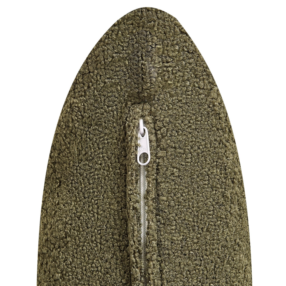 Poltrona Stile minimalista Boucle imbottita Struttura in legno chiaro Verde scuro stile minimalista