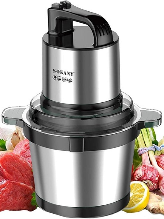 Molinello elettrico - 800 W, 4 litri - multifunzionale, 2 velocità - molino di carne, 4 lame - carne, cipolle, frutta e verdura taglia verdure elettrico