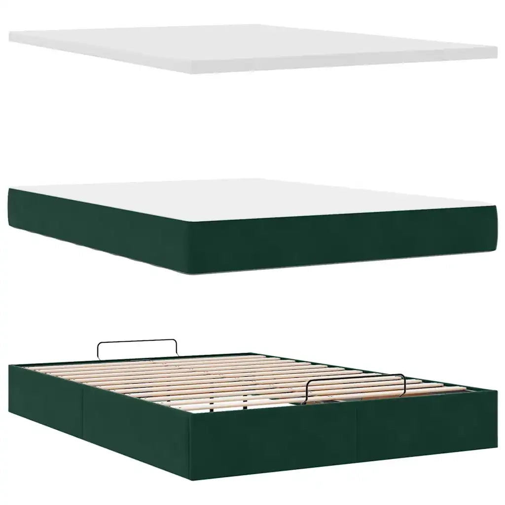 Struttura Letto Pouf con Materasso 140x200 cm in Velluto 3311780