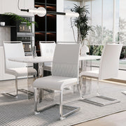 SEDIA ergonomica 42x48x95 cm bianco con schienale in PU e lino