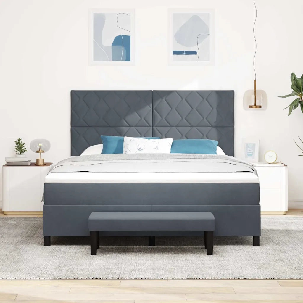Letto a molle con materasso Grigio scuro 180 x 200 cm Velluto 3344595