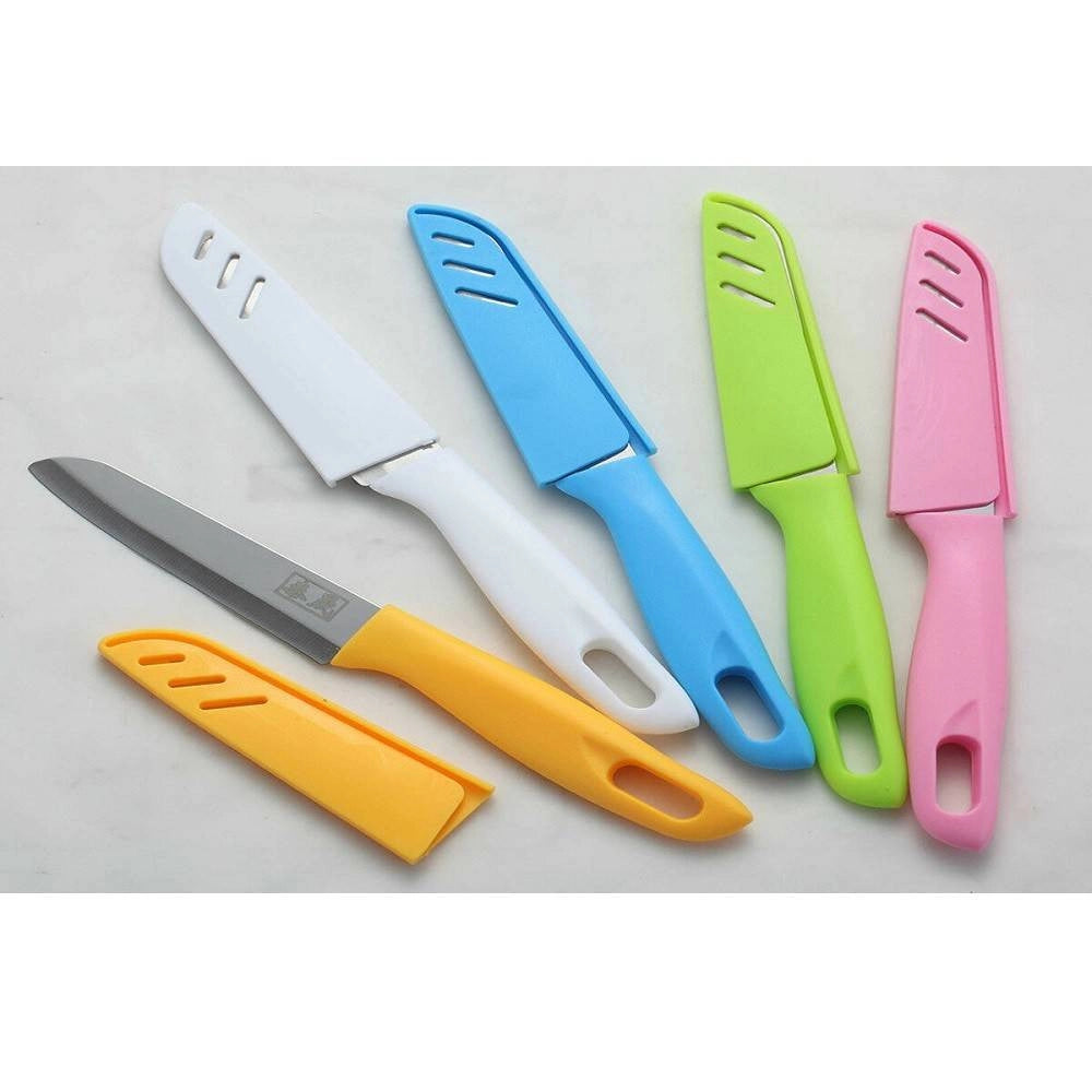 Trade Shop - Coltello Coltellino Per Frutta In Acciaio Manico Colorato In Vari Colori -