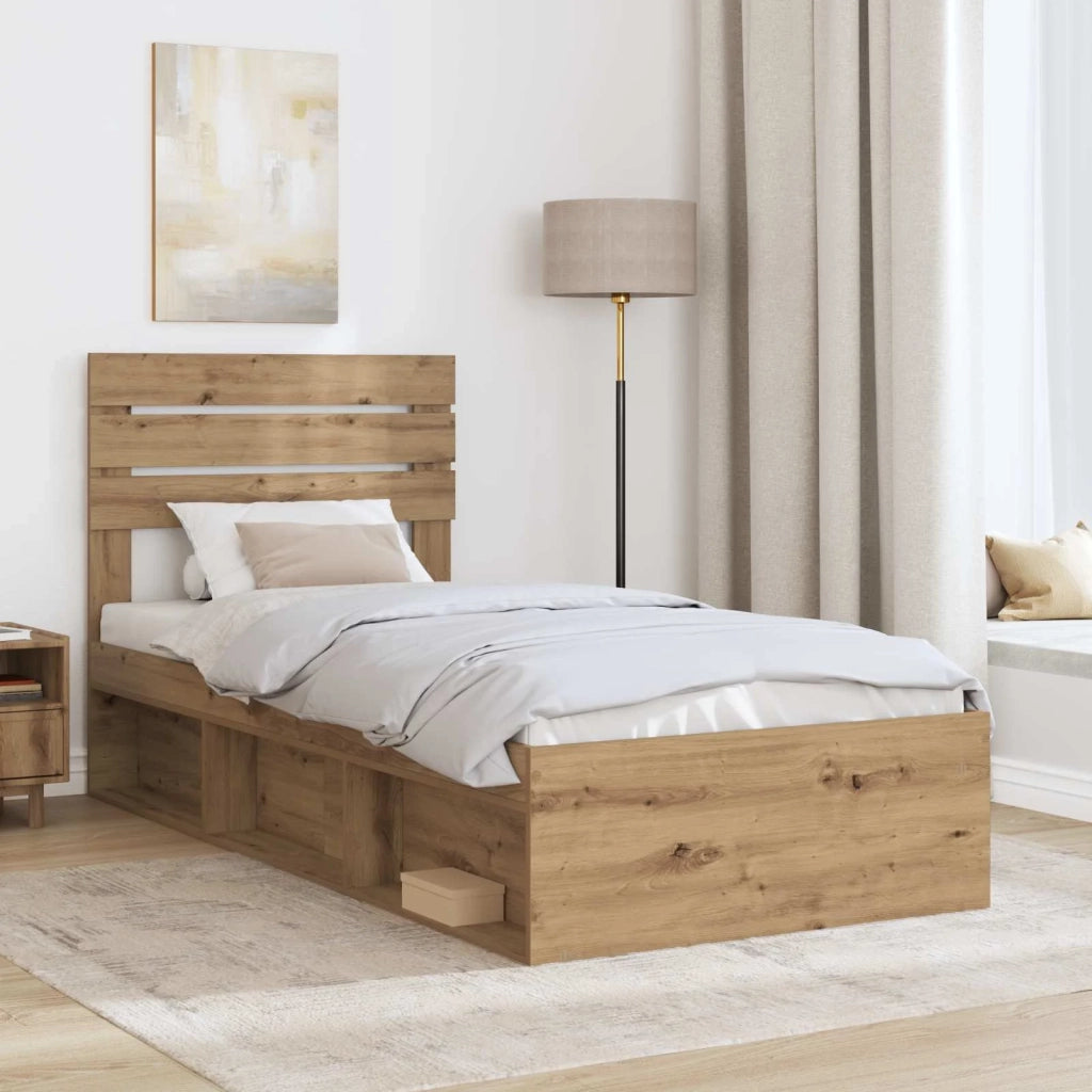 Struttura del letto con testiera Rovere Artigianale 75 x 190 cm 3411478