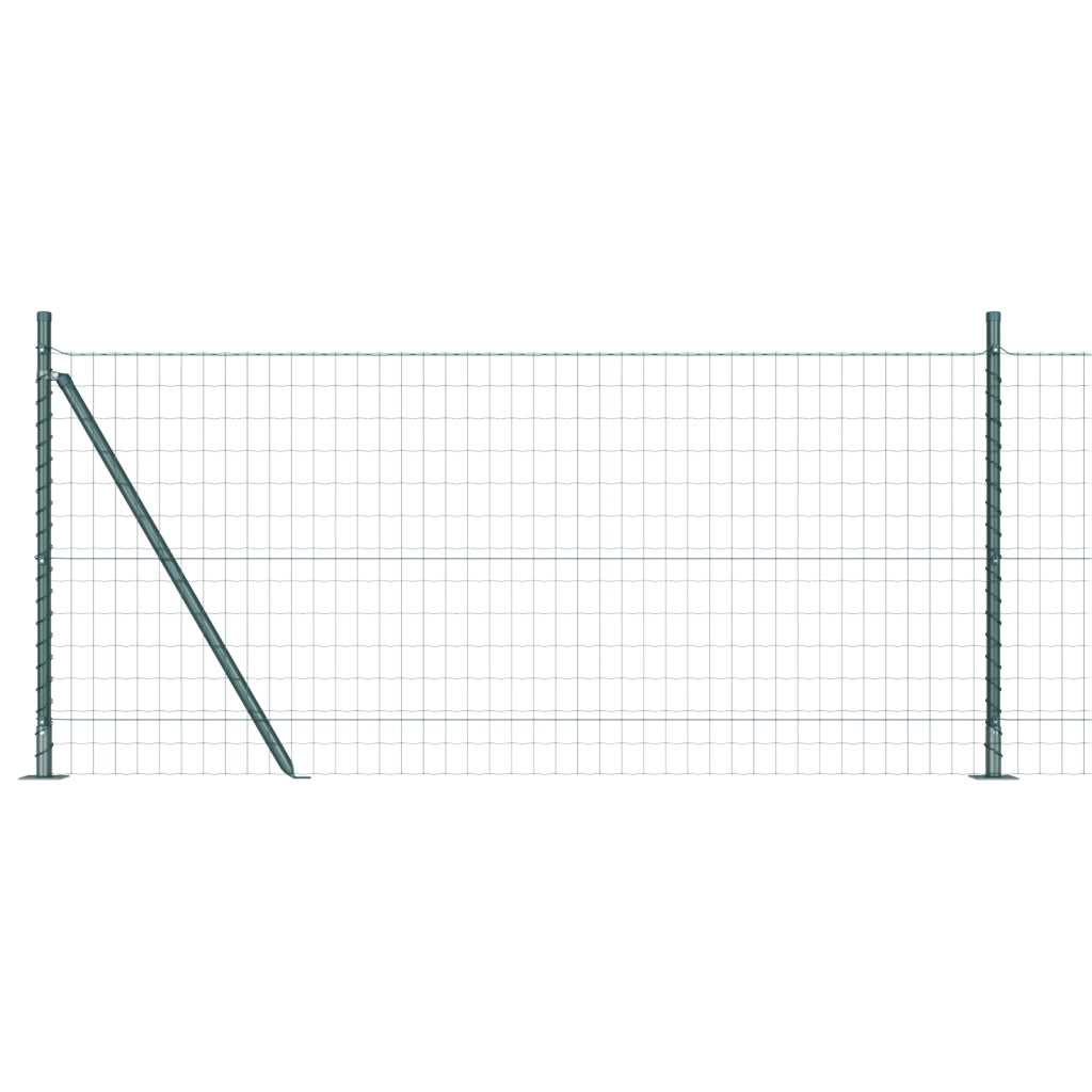 Recinzione Euro con 7 Posti Flangiati 0.8x10 m in Acciaio Zincato