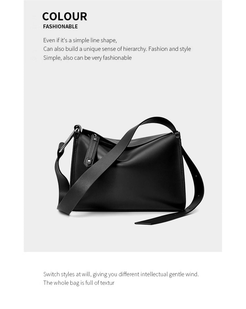 Borsa a tracolla da donna stile retr¨° in vera pelle nera
