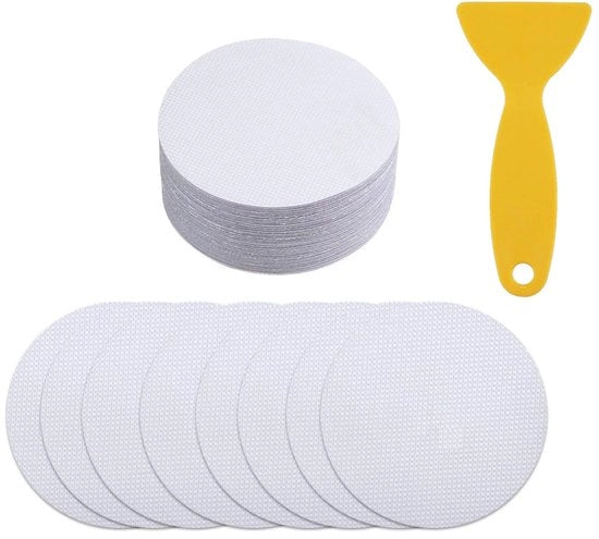 JZK 20 x adesivi antiscivolo trasparenti autoadesivi per doccia e bagno 10 cm con raschietto