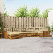 Set di divani da esterno con cuscino 7 pcs Naturale e Beige