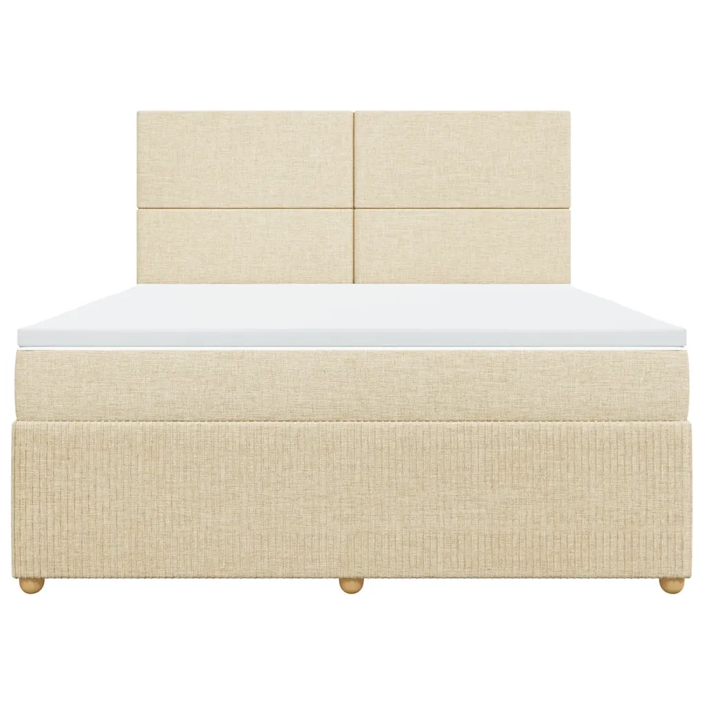 Giroletto a Molle con Materasso Crema 180x200 cm in Tessuto 3294433