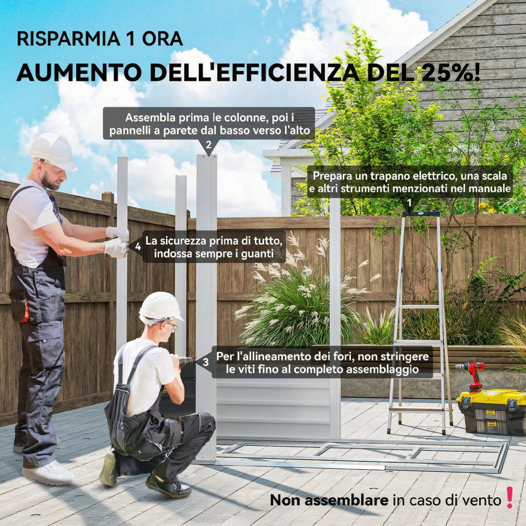 Casetta Box da Giardino 210x120x190 cm con Porte Scorrevoli e Lucchetto con Chiavi in Metallo Verde