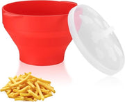 Popcorniere siliconica pieghevole con coperchio - BPA libero e privo di olio - ideale per microonde - popcorniere per casa, cucina e feste