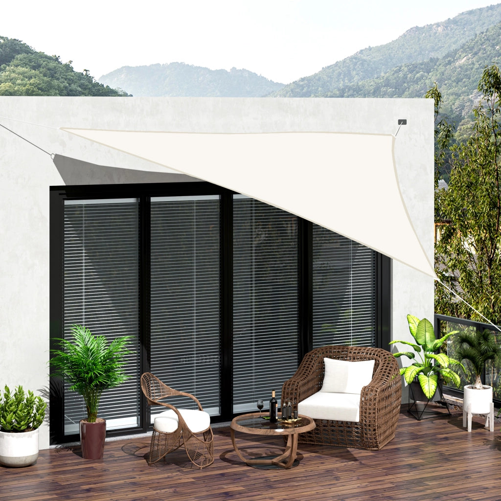 Tenda a Vela Ombreggiante Triangolare Poliestere Anti-UV 6x6x6m Crema