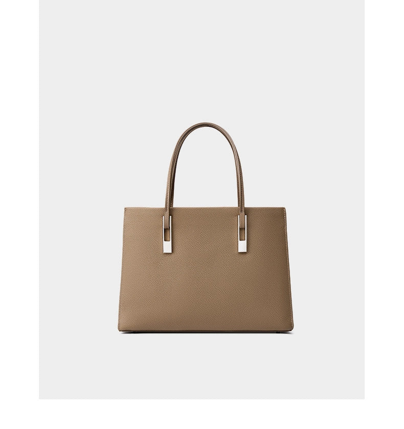 Borsa da donna in vera pelle, grigia