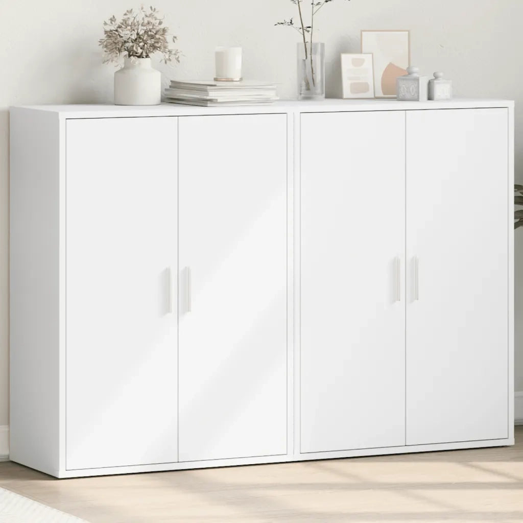 Credenze 2 pz | Madia | Buffet da pranzo | Armadio da pranzo Bianche 60x31x84 cm in Legno Multistrato
