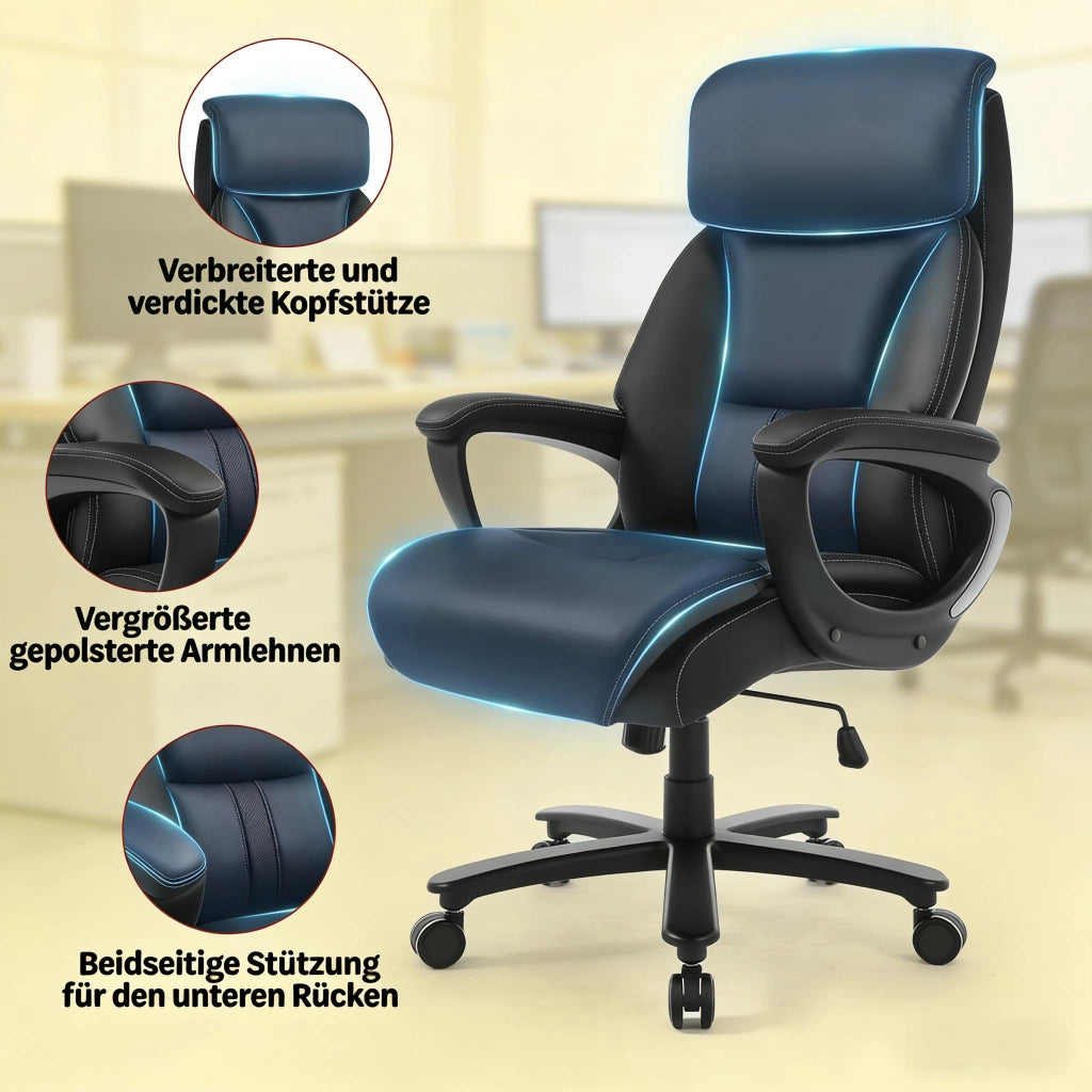 SEDIA UFFICIO Ergonomica 86x72x127 cm Nera in Metallo e PU