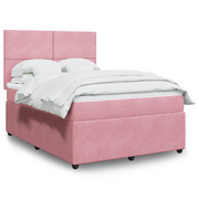 Giroletto a Molle con Materasso Rosa 160x200 cm in Velluto