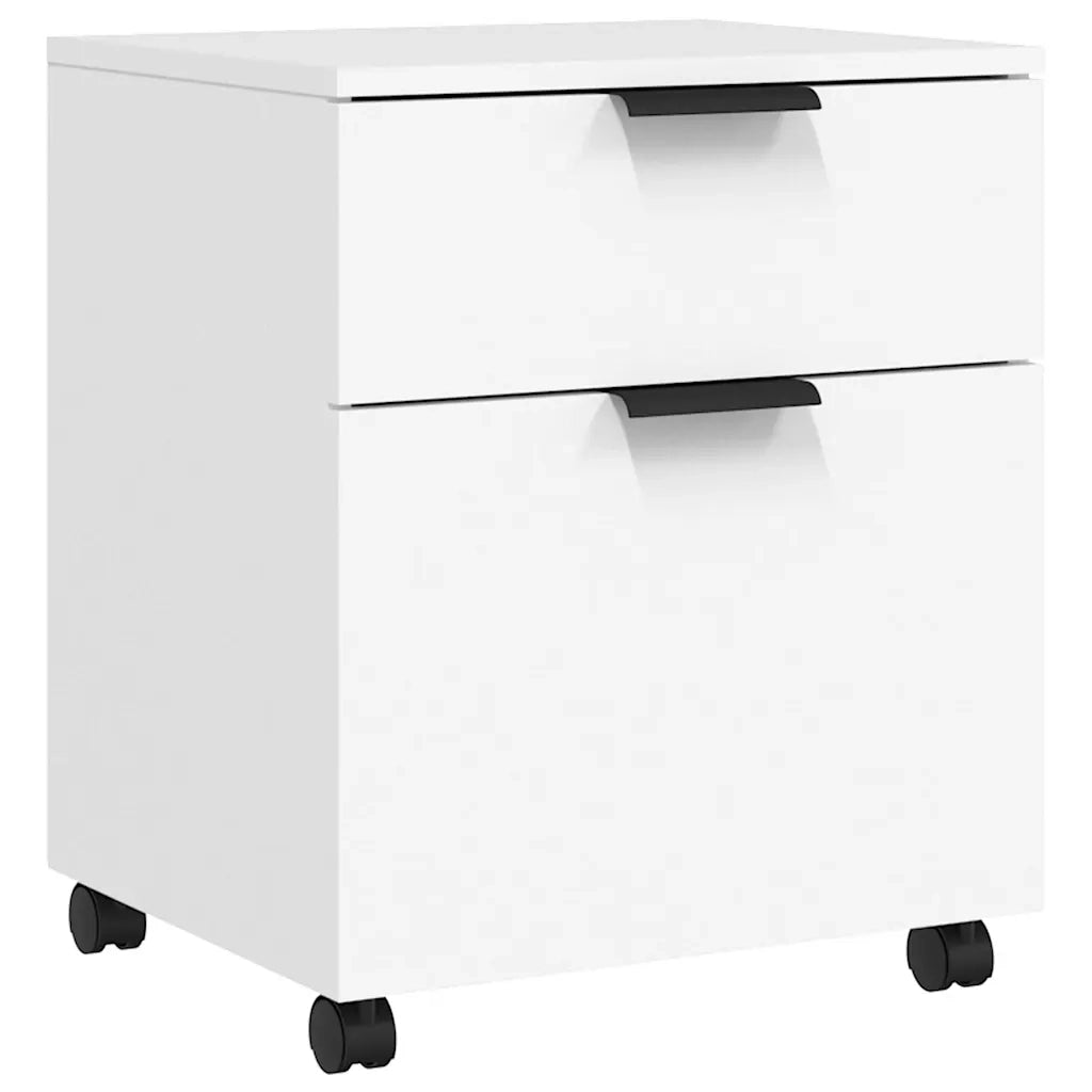 Schedario con Ruote Bianco 45x38x54 cm Legno Multistrato 811520