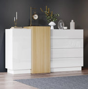Credenza moderna bianca lucida con contenitore integrato