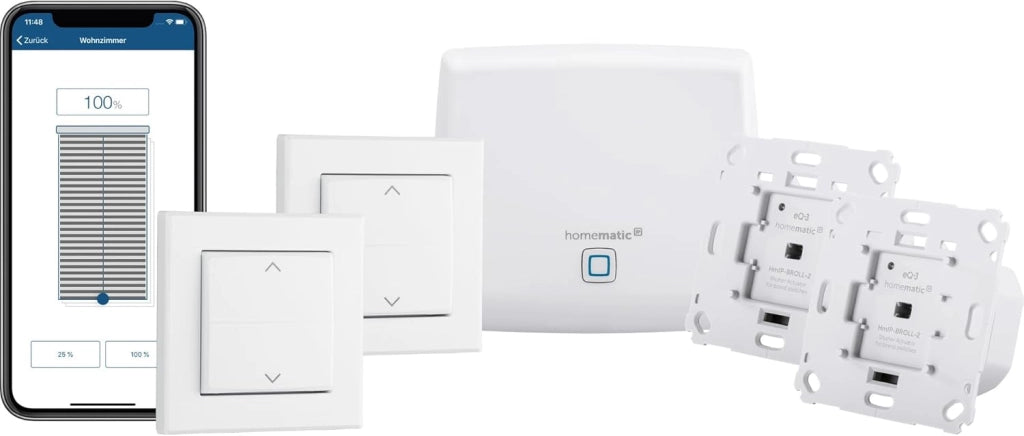 Homematic IP Smart Home Rollladenaktor – Unterputz, Digitale Steuerung für 1 Rollläden per App, Alexa & Google Assistant, elektrische Rolladen smart nachrüsten, 151347A0