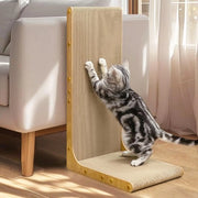 Krabbaplanca per gatti, 66 cm L, fissaggio al muro, superficie di afferramento verticale, protezione per mobili in cartone per gatti da interni, jumbo, legno leggero.