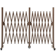 RECINZIONE ESTENSIBILE AUTOPORTANTE IN ACCIAIO E ALLUMINIO, LARGHEZZA 52-405 CM, MARRONE SCURO