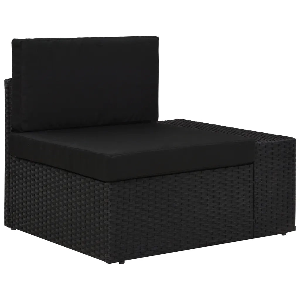 Set Divani da Giardino 4 pz in Polyrattan Nero 3054577