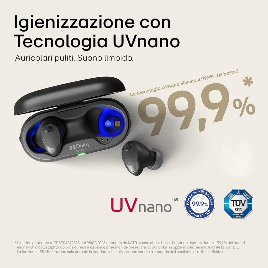 Electronics TONE Free T90S Auricolari Bluetooth In-Ear con Dolby Atmos, tecnologia MERIDIAN, cancellazione attiva del rumore (ANC) e igienizzazione UVnano+, Nero, TONE-T90S.AEUSLBK