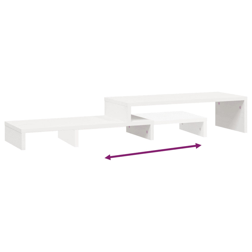 Supporto Monitor Bianco (52-101)x22x14 cm Legno Massello Pino 814015