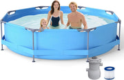 Piscina Fuori Terra 300 x 300 x 76 cm, Piscina Rotonda da Esterno con Struttura Metallica e Pompa Filtro, Capacità 4383 L, da Giardino per Adulti (3 m x 76 cm)