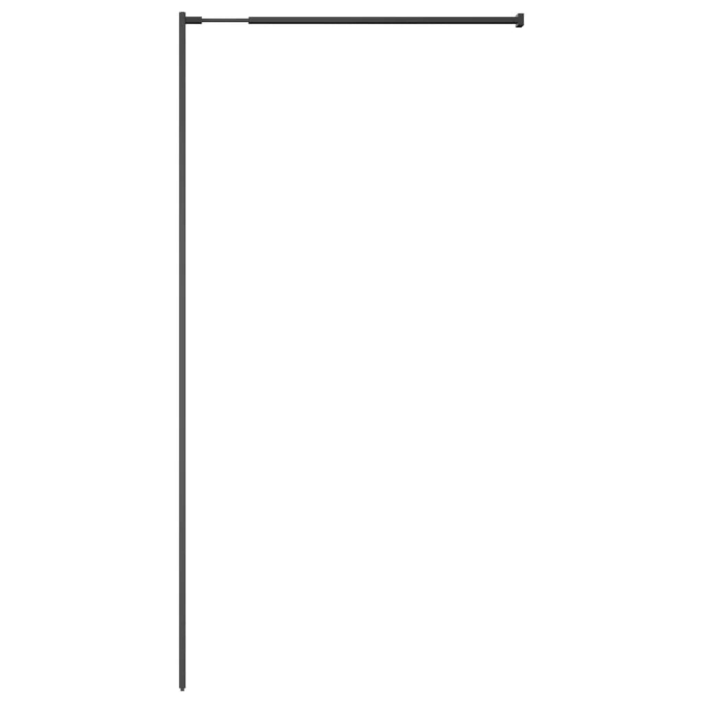 Parete doccia in vetro temperato trasparente 140 x 195 cm acciaio inox nero 02_0003085