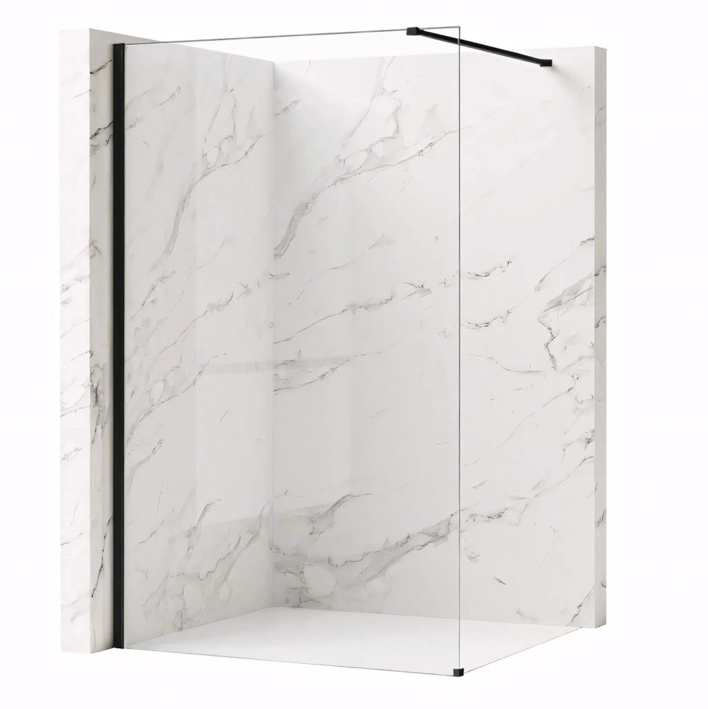 Parete Doccia Rea Flexi Transparent / Black 100