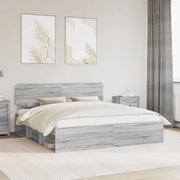 Struttura del letto Grigio Sonoma 200 x 200 cm Pino massello 3412038