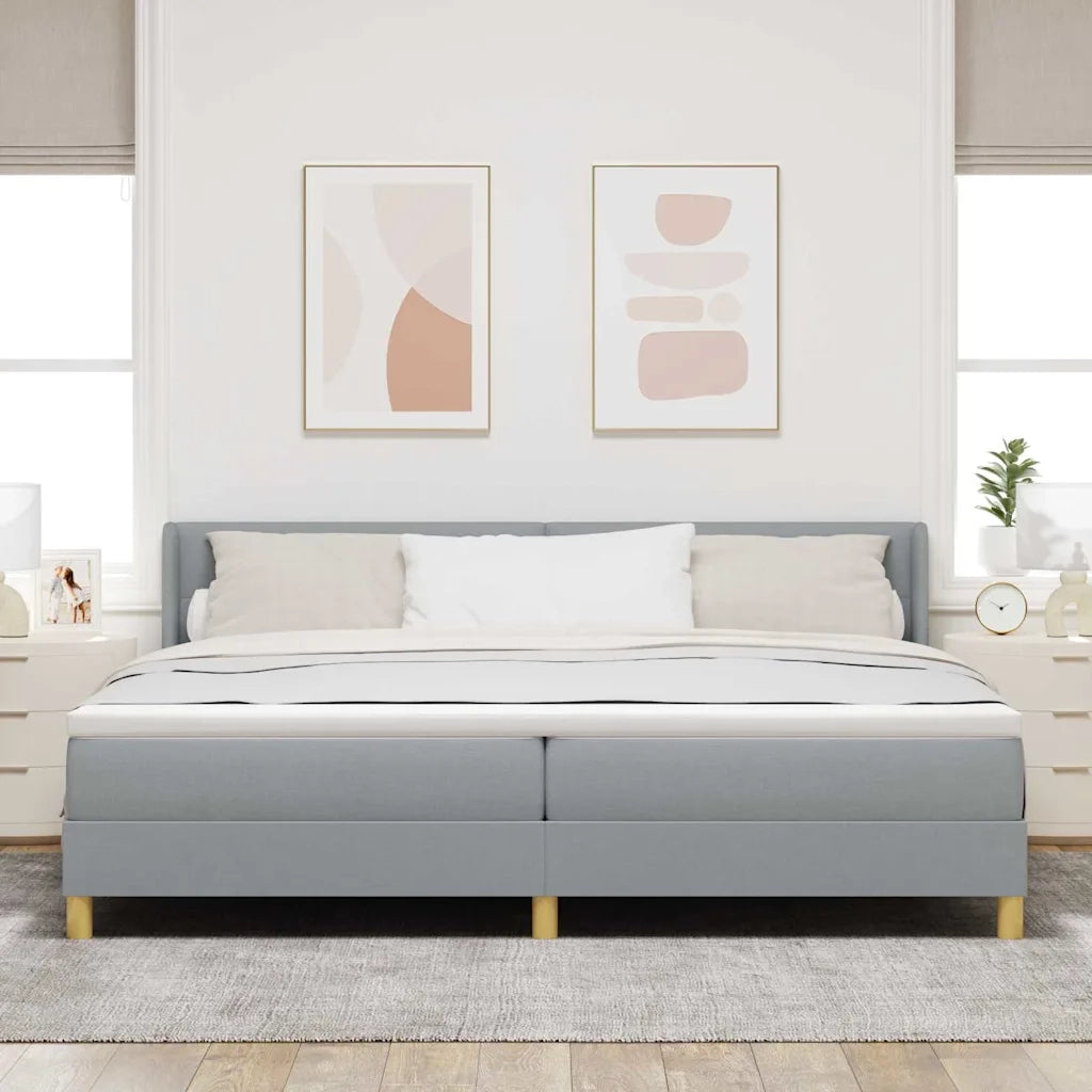 Letto a molle Grigio chiaro 200 x 200 cm Poliestere 3341314