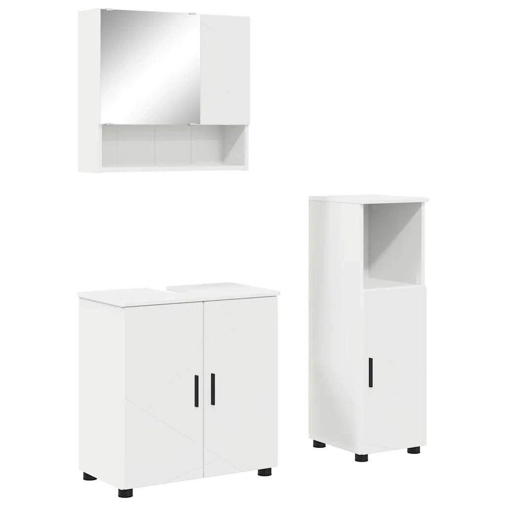 Set di mobili per il bagno Montaggio a parete 3 pcs Bianco 3392943