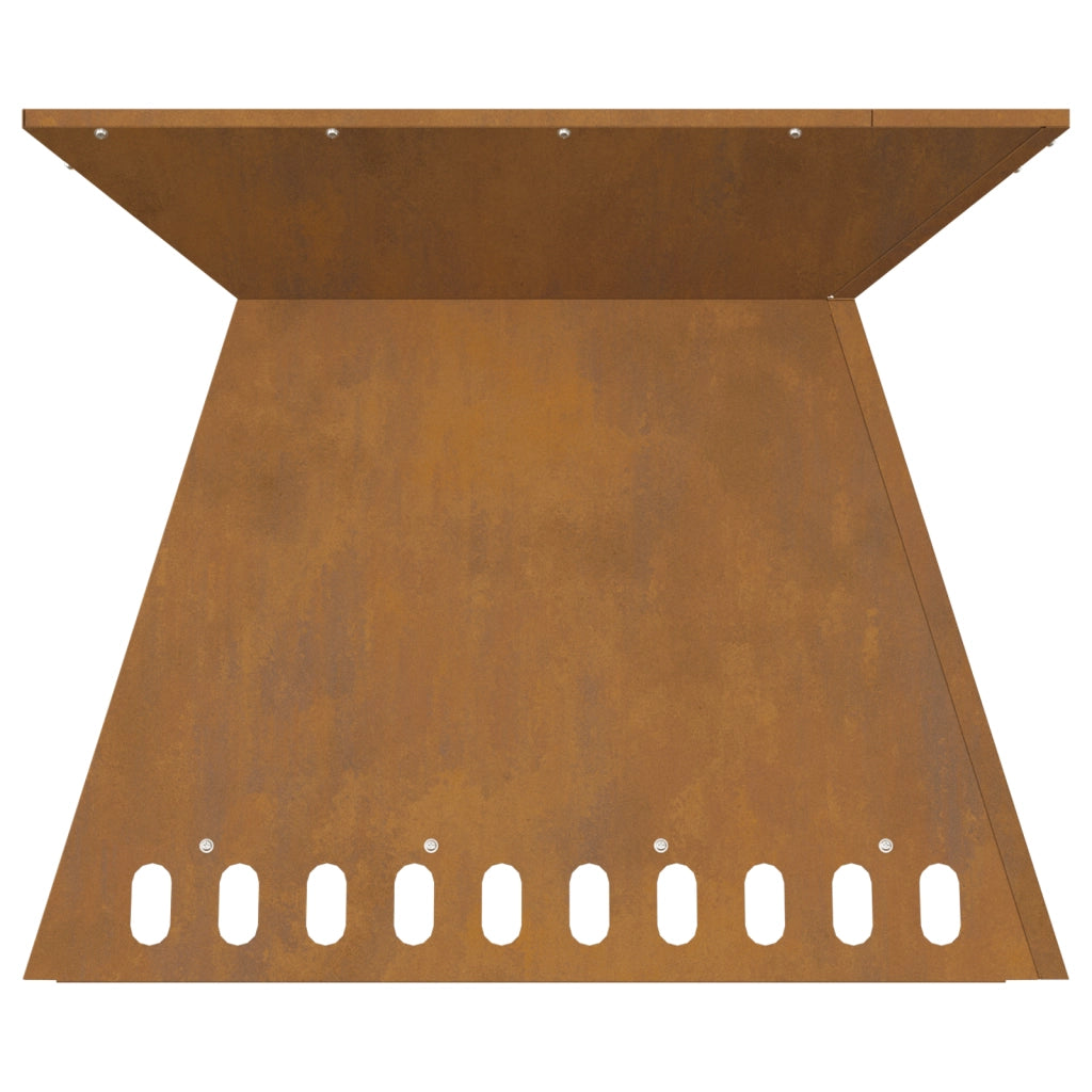 Focolare 60x60x50 cm Acciaio Invecchiato