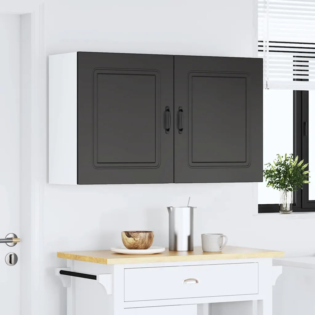 Pensili da cucina 2 pz Kalmar in Legno Multistrato Nero 853560