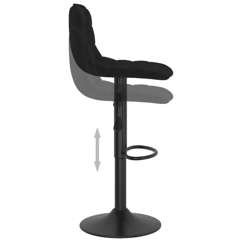 Sgabelli da Bar 2 pz Neri in Velluto 333988