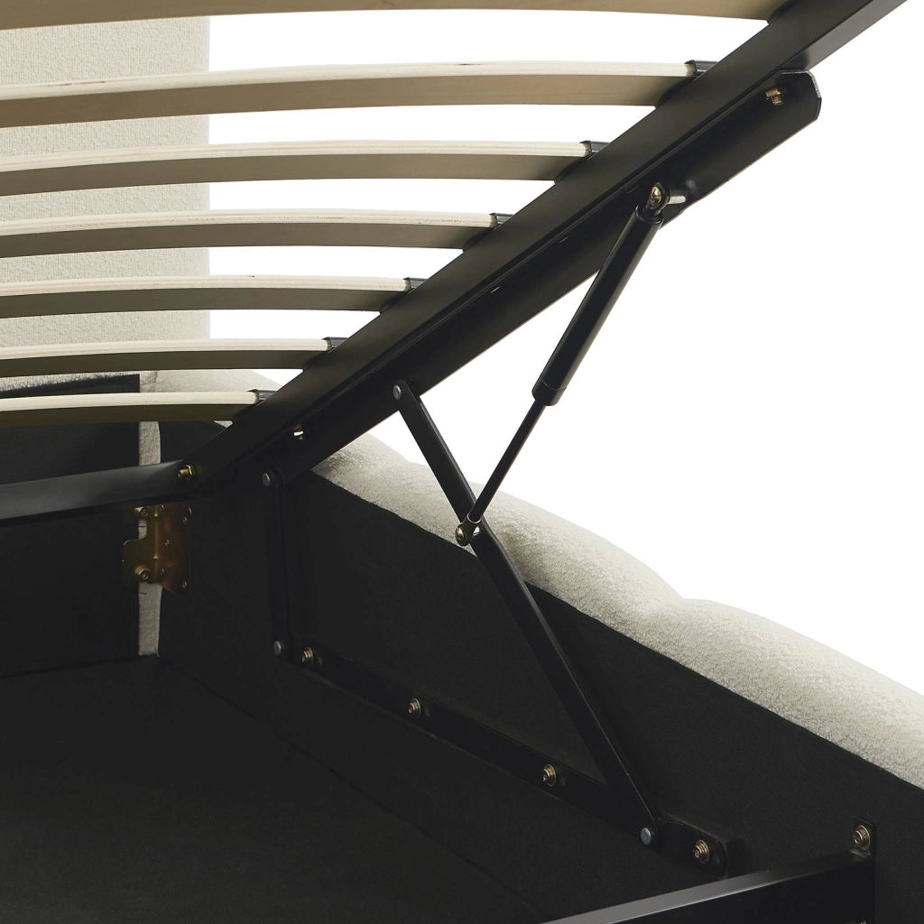 Struttura letto con contenitore e testiera 140cmx190cm, imbottita
